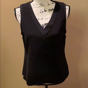 White House Black Market black v‎ neck tank S